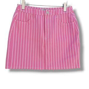 Victor Glemaud target X women's aurora pink/cloud skirt denim stripe Size 8
